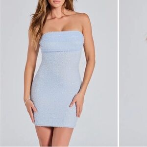 Windsor Strapless Light Blue Mini Dress - worn 1x
